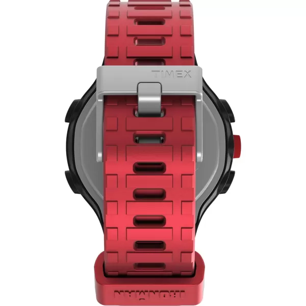 Timex Unisex Ironman T200 42mm Watch  Red Strap Digital Dial Black Case