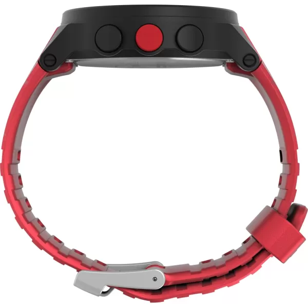 Timex Unisex Ironman T200 42mm Watch  Red Strap Digital Dial Black Case