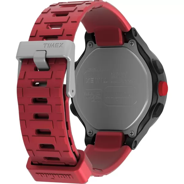 Timex Unisex Ironman T200 42mm Watch  Red Strap Digital Dial Black Case