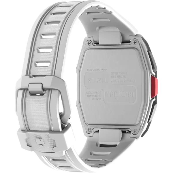 Timex Unisex Ironman T300 42mm Watch  White Strap Digital Dial White CaseWhiteDigitalWhite