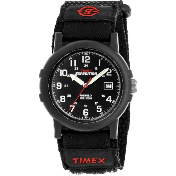 Timex Mens Expedition Camper NylonLeather Strap WatchCamper Black