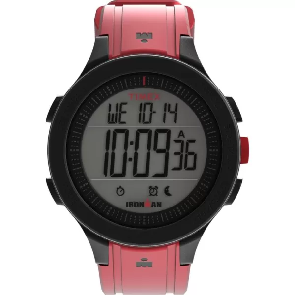 Timex Unisex Ironman T200 42mm Watch  Red Strap Digital Dial Black Case