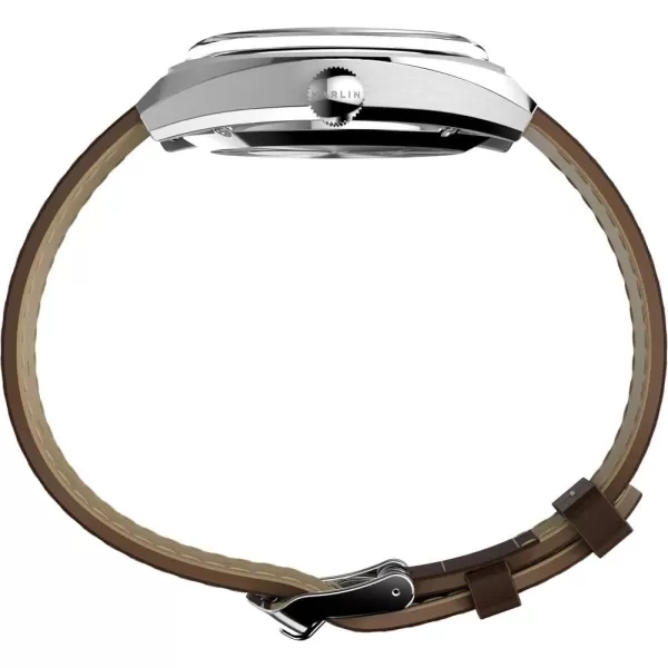 Timex Mens Marlin SubDial Automatic 39mm WatchBrownSilverTone