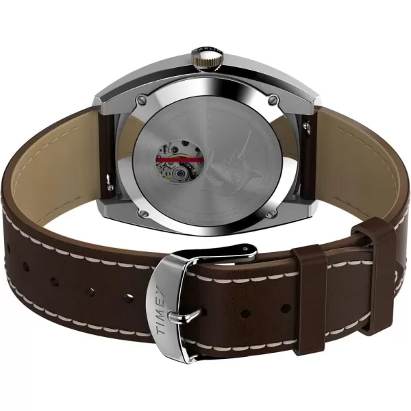 Timex Mens Marlin SubDial Automatic 39mm WatchBrownSilverTone