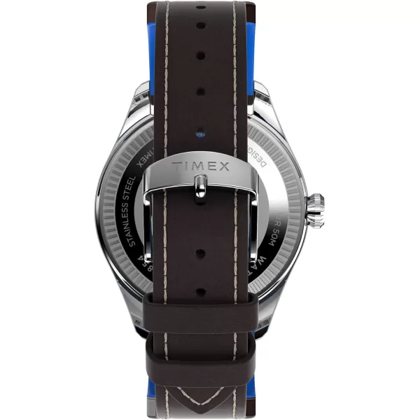 Timex Mens X Pan Am Chronograph 42mm WatchBrownBlueStainless Steel