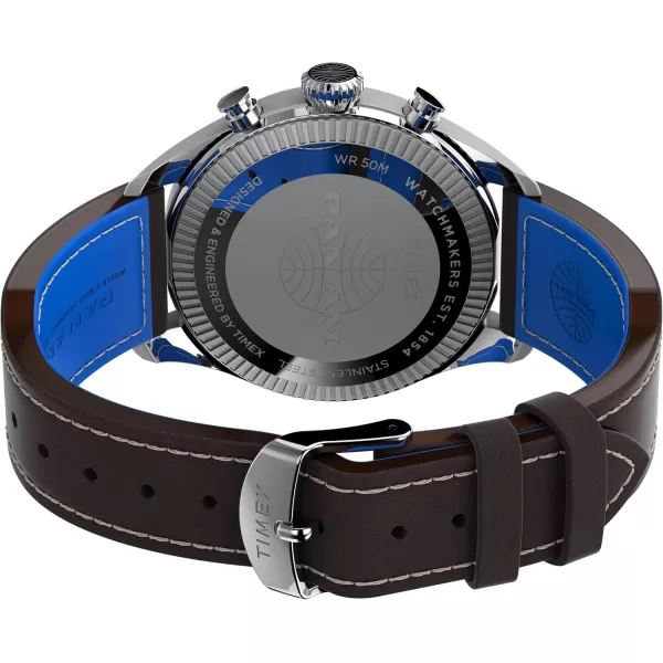 Timex Mens X Pan Am Chronograph 42mm WatchBrownBlueStainless SteelChrono