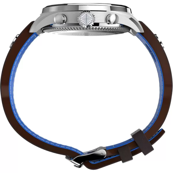 Timex Mens X Pan Am Chronograph 42mm WatchBrownBlueStainless SteelChrono