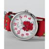 imageTimex x Peanuts Womens Weekender Holiday 38mm Watch  Red Strap White Dial SilverTone Case
