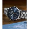 imageTimex Mens Waterbury Classic Chrono 40mm Stainless Steel Quartz Dress Watch with Leather StrapStainless SteelStainless SteelBlue