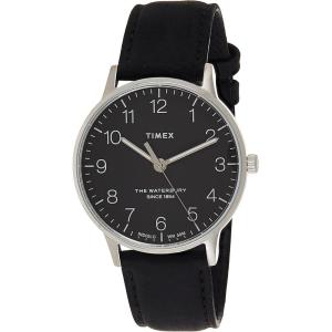 imageTimex Mens Waterbury Classic Chrono 40mm Stainless Steel Quartz Dress Watch with Leather StrapBlackBlackStainless Steel