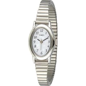 imageTimex Womens Cavatina Watch  TPearl Dial GoldTone CaseSilverToneWhite