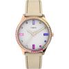 imageTimex Womens Dress 32mm Watch White Dial Rose GoldTone CaseTanRose GoldToneWhite