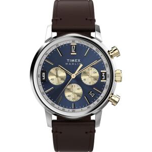 imageTimex Mens Marlin 40mm WatchBrownTwoToneBlue