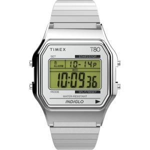 imageTimex T80 34mm Watch with Stainless Steel BraceletStainless SteelSilverToneDigital