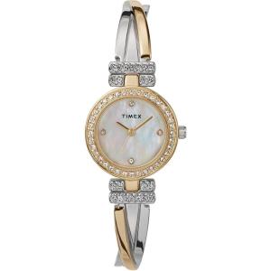 imageTimex Womens Dress SelfAdjustable Bracelet Watch  TwoTone Bracelet Mother of Pearl Dial TwoTone CaseTwoToneTwoToneMother of Pearl25MM