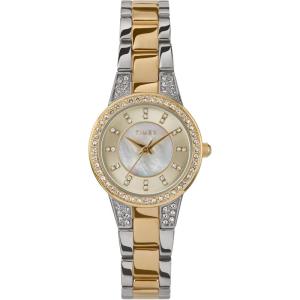 imageTimex Womens Dress SelfAdjustable Bracelet Watch  TwoTone Bracelet Mother of Pearl Dial TwoTone CaseTwoToneTwoToneMother of Pearl27MM