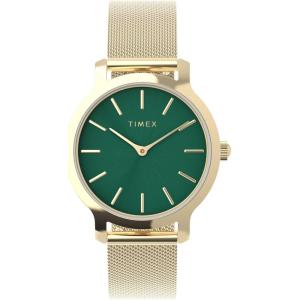imageTimex Womens Transcend 31mm Stainless Steel Mesh Band WatchGoldToneGoldToneGreen
