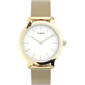 imageTimex Womens Transcend 31mm Stainless Steel Mesh Band WatchGoldToneWhiteGoldTone