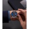 imageTimex Mens Legacy 41mm Watch  Stainless Steel Bracelet Dial Stainless Steel CaseBrownStainless SteelBlue