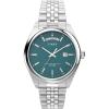 imageTimex Mens Legacy 41mm Watch  Stainless Steel Bracelet Dial Stainless Steel CaseSilverToneGreen