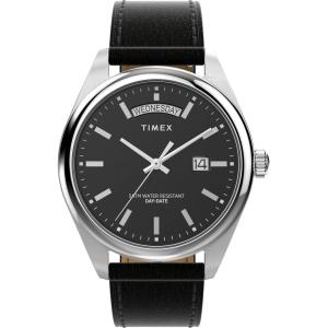 imageTimex Mens Legacy 41mm Watch  Stainless Steel Bracelet Dial Stainless Steel CaseBlackStainless SteelBlack