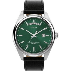 imageTimex Mens Legacy 41mm Watch  Stainless Steel Bracelet Dial Stainless Steel CaseBlackStainless SteelGreen