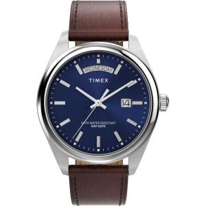 imageTimex Mens Legacy 41mm Watch  Stainless Steel Bracelet Dial Stainless Steel CaseBrownStainless SteelBlue