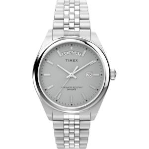 imageTimex Mens Legacy 41mm Watch  Stainless Steel Bracelet Dial Stainless Steel CaseSilverToneGray