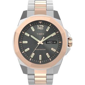 imageTimex Mens Essex Avenue DayDate 44mm Quartz WatchTwoToneBlackTwoTone