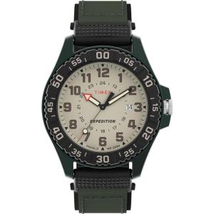 imageTimex Mens Expedition Acadia 42mm Watch  Green Strap Natural Dial Green Case