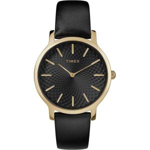 imageTimex Womens Metropolitan 34mm Dress WatchBlackGoldTone