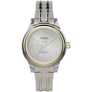 imageTimex Womens Porter Street 28mm Perfect Fit Watch  TwoTone Case SilverTone Dial with TwoTone Expansion Band