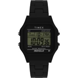 imageTimex Unisex T80 36mm Watch  Black Bracelet Digital Dial Black Case