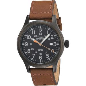 imageTimex Expedition Scout 40mm Mens Analog Watch  INDIGLO Backlight and Luminous Hands  Durable Comfortable Adjustable Strap  24 Hour Time  Rugged Outdoor Watch  50M Water ResistanceBrownBlackBlack