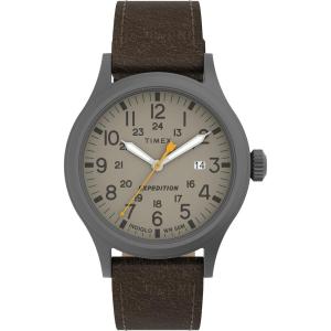 imageTimex Expedition Scout 40mm Mens Analog Watch  INDIGLO Backlight and Luminous Hands  Durable Comfortable Adjustable Strap  24 Hour Time  Rugged Outdoor Watch  50M Water ResistanceBrownTanGunmetal