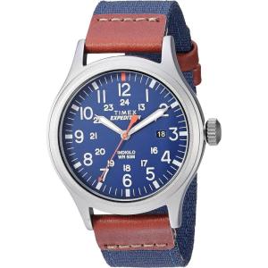 imageTimex Expedition Scout 40mm Mens Analog Watch  INDIGLO Backlight and Luminous Hands  Durable Comfortable Adjustable Strap  24 Hour Time  Rugged Outdoor Watch  50M Water ResistanceBlueBlueTitanium