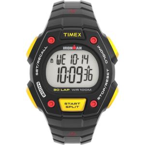 imageTimex Mens Ironman Triathlon Classic 30 41mm WatchBlackDigitalBlackYellow