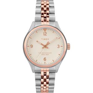 imageTimex Womens Waterbury Traditional 34mm Watch  Rose Gold TwoTone Case Cream Dial with Rose Gold TwoTone Stainless Steel Bracelet