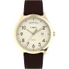 imageTimex Mens Modern Easy Reader 40mm Watch  Brown Strap Cream Dial GoldTone Case