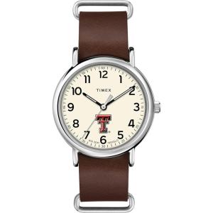 imageMens Collegiate Weekender 40mm Quartz Leather StrapTexas Tech Red Raiders