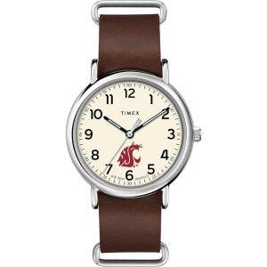 imageMens Collegiate Weekender 40mm Quartz Leather StrapWashington State Cougars