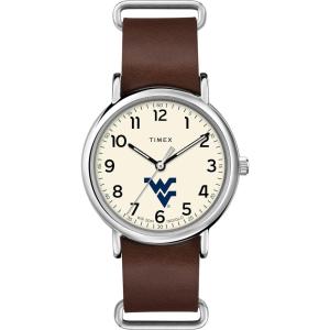 imageMens Collegiate Weekender 40mm Quartz Leather StrapWest Virginia Mountaineers