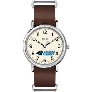 imageMens NFL Weekender 40mm Quartz Leather StrapCarolina Panthers