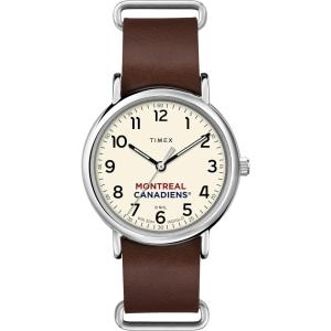 imageMens NHL Weekender 40mm Quartz Leather StrapMontreal Canadiens