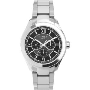 imageTimex Mens Dress 42mm WatchSilverToneBlackSilverTone