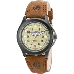 imageTimex Mens Expedition Metal Field Brown Leather Strap WatchBrownGreenGray