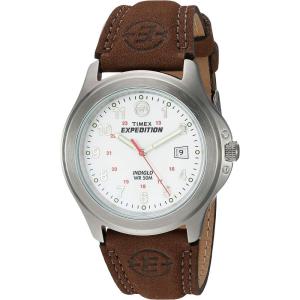 imageTimex Mens Expedition Metal Field Brown Leather Strap WatchBrownWhite