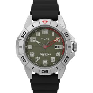 imageTimex Mens Expedition North Ridge 43mm WatchBlackGreenSilverTone