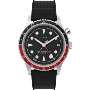imageTimex Mens Waterbury Traditional 40mm WatchBlackStainless SteelBlack