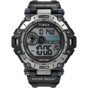 imageTimex Unisex Digital 52mm WatchBlackBlackDigitalSilver Top Ring